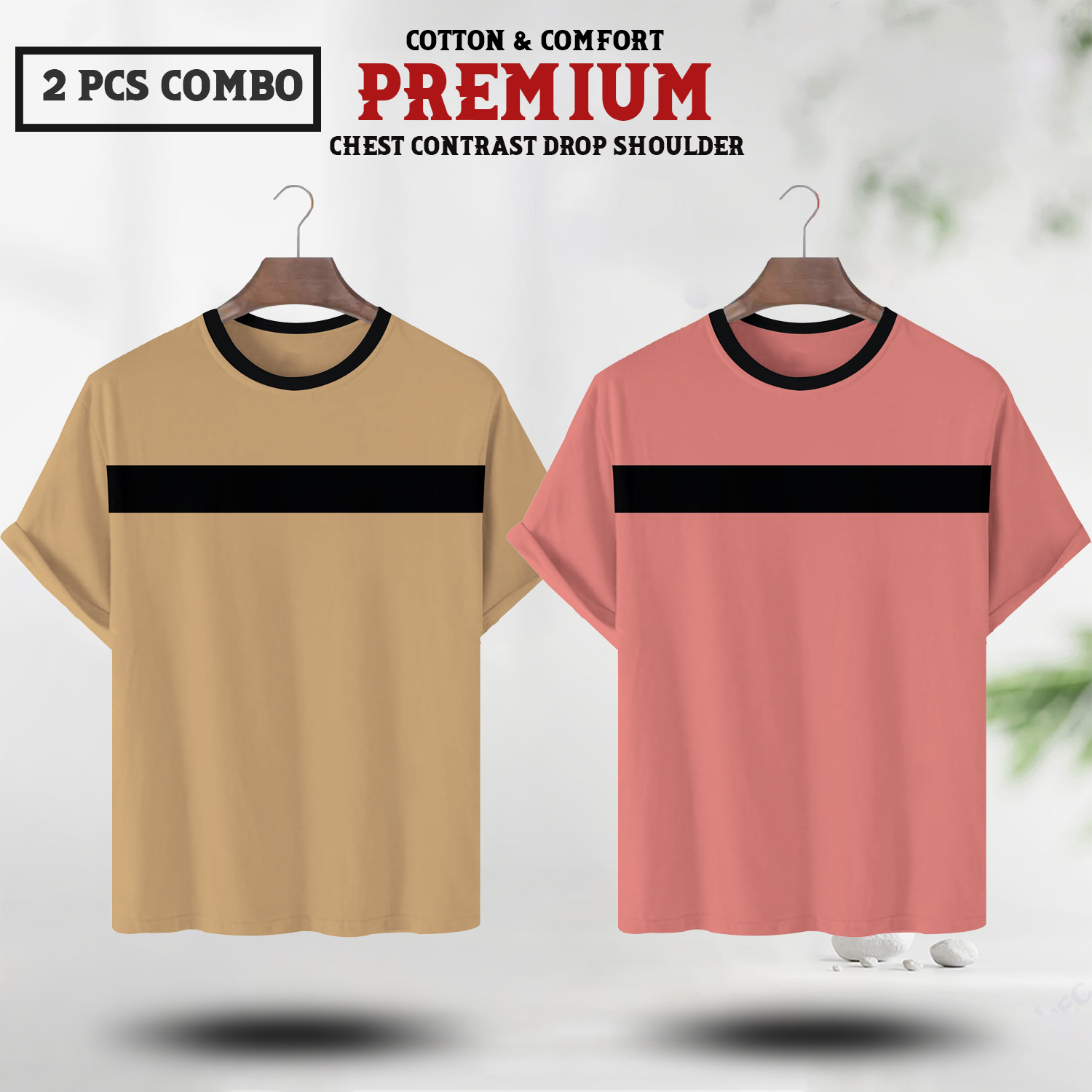 Soft Comfort Drop Shoulder Premium T-Shirt- cc brown-cc piyaj