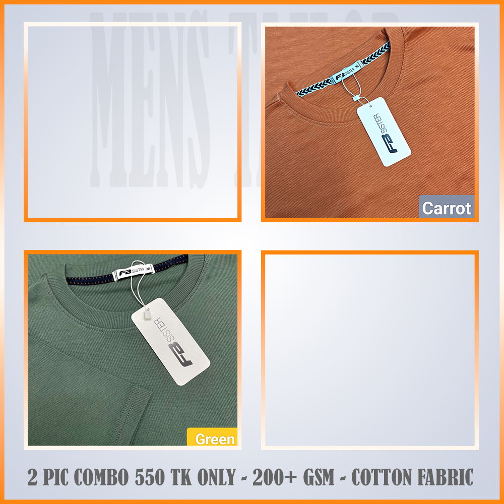 Super Comfort and Export Quality Rib Premium T-Shirt- one color -rib Green-Carrot