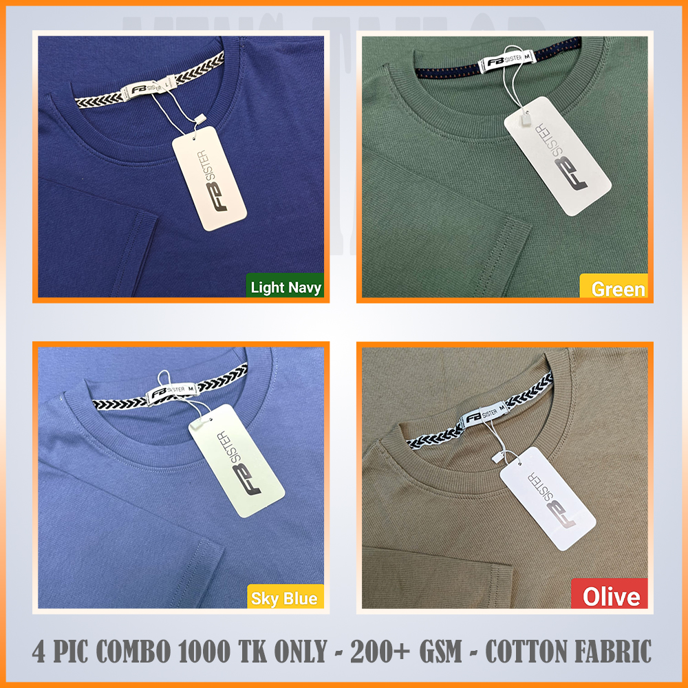 Super Comfort and Export Quality Rib Premium T-Shirt- one color -rib sky blue-light navy-green-olive